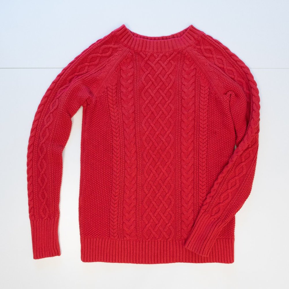 GAP Red Cable Knit Sweater